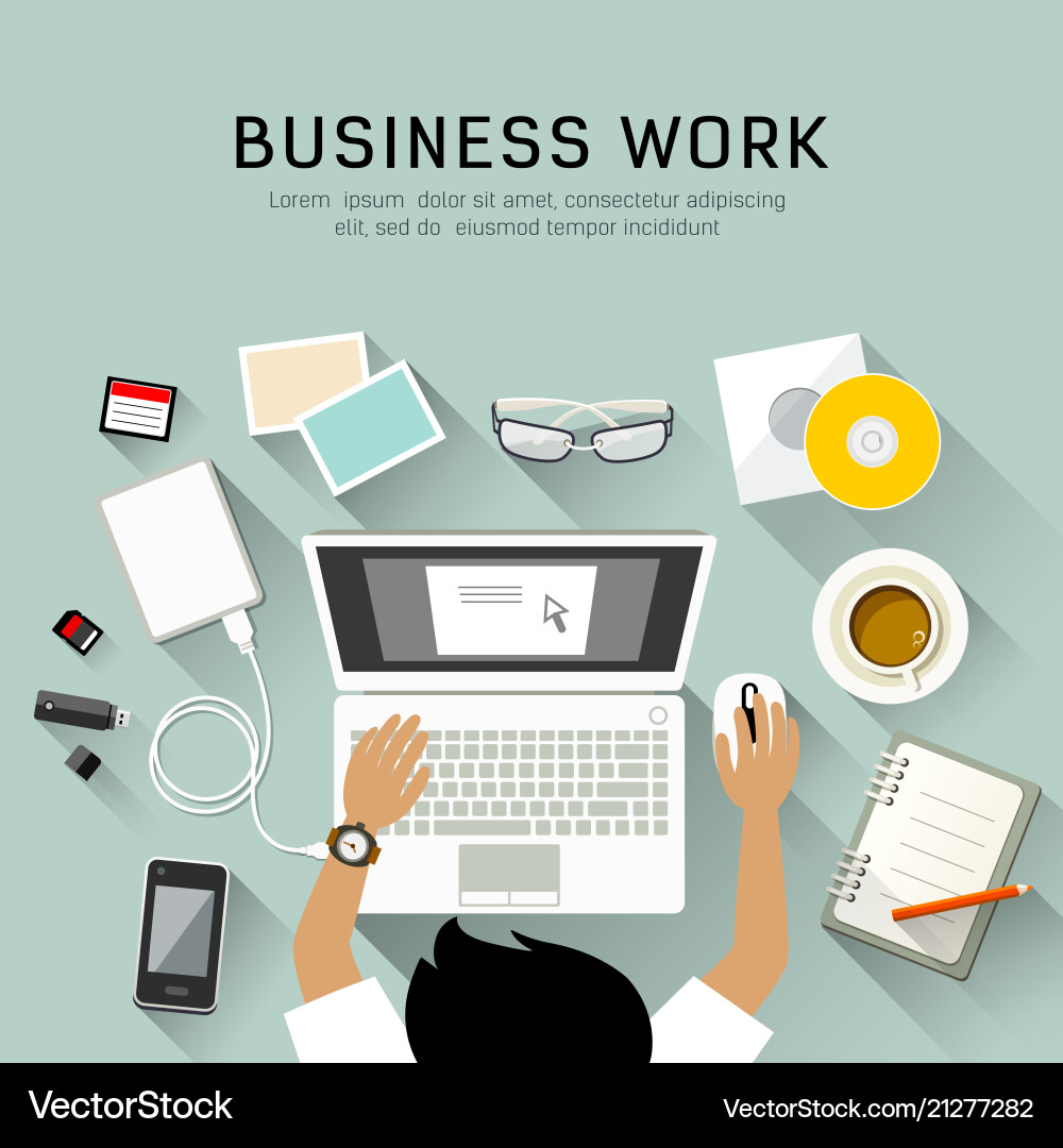 Modern Workspace Desk Setup vector image