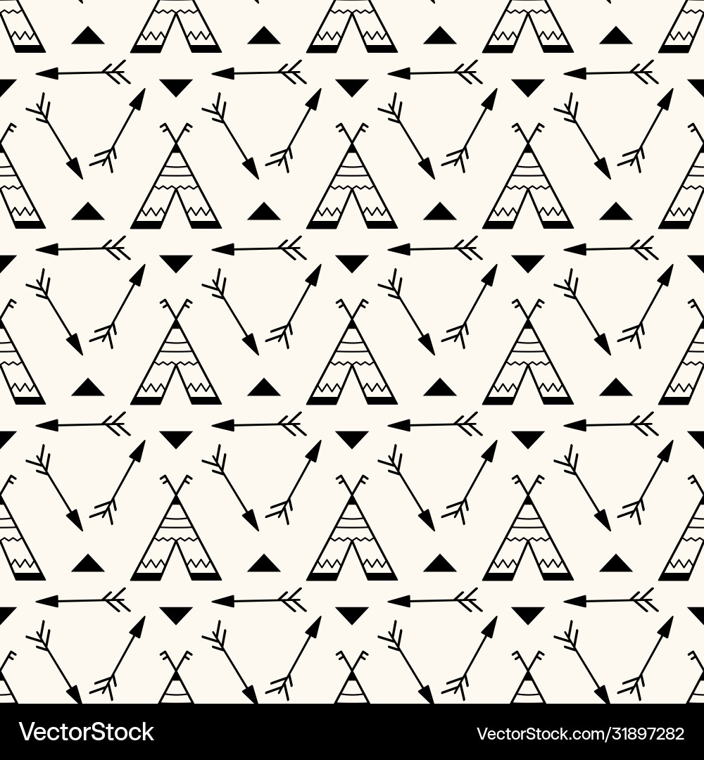 Seamless geometric pattern with wigwams Vector Image