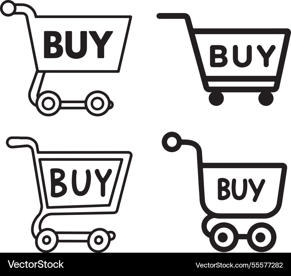 Set of shopping cart icons collection web Vector Image