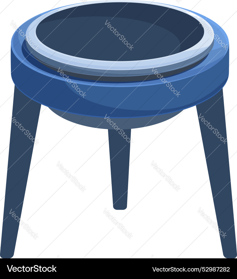 This is an empty round stool standing on three This is an empty round stool standing on three vector image