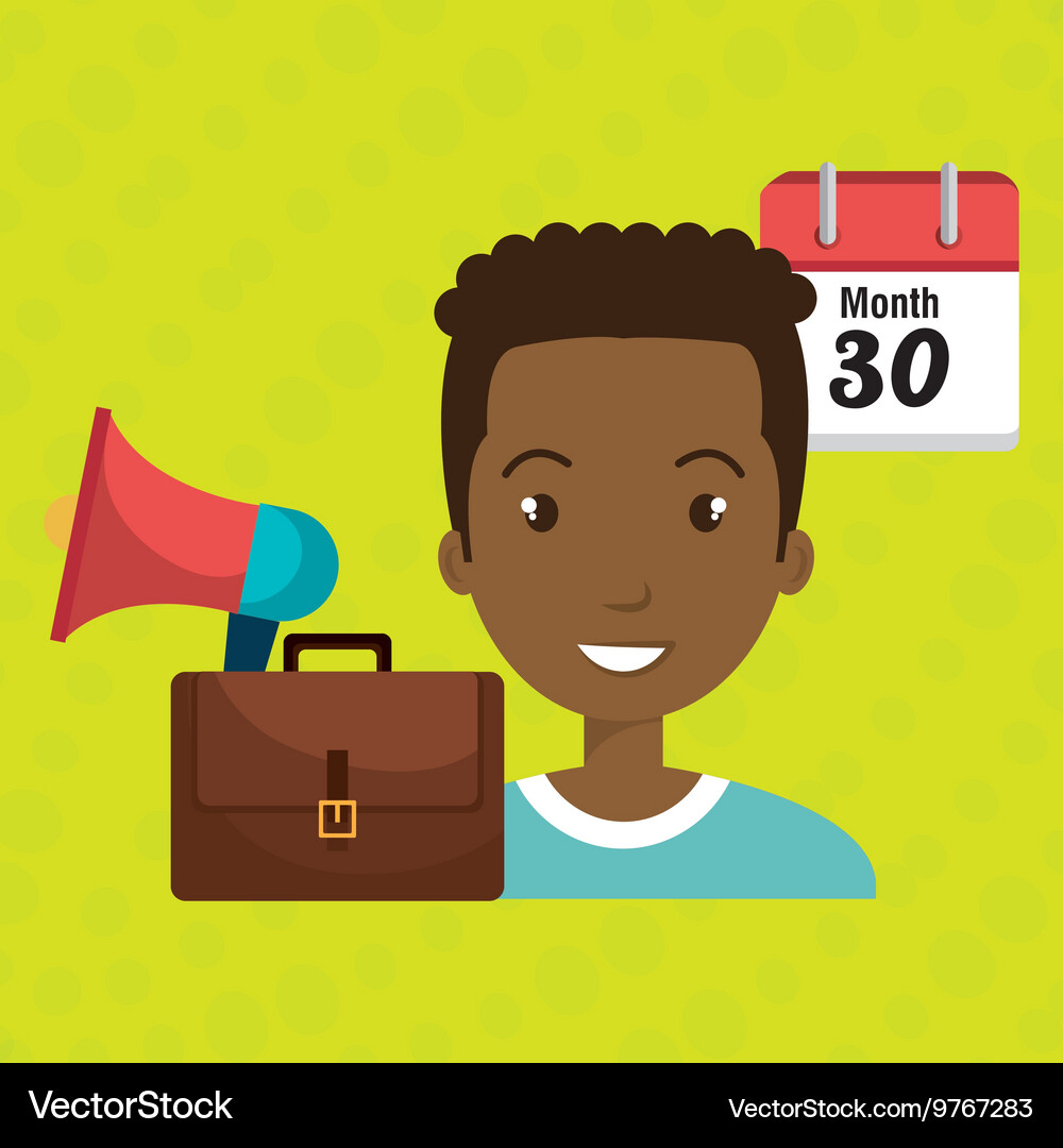 Man with speaker isolated icon design Vector Image