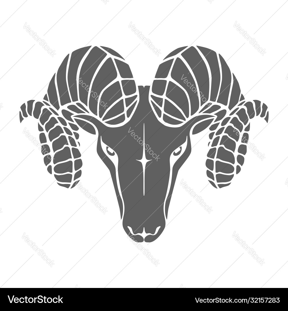Ram Symbol - Aries Zodiac Vector Image