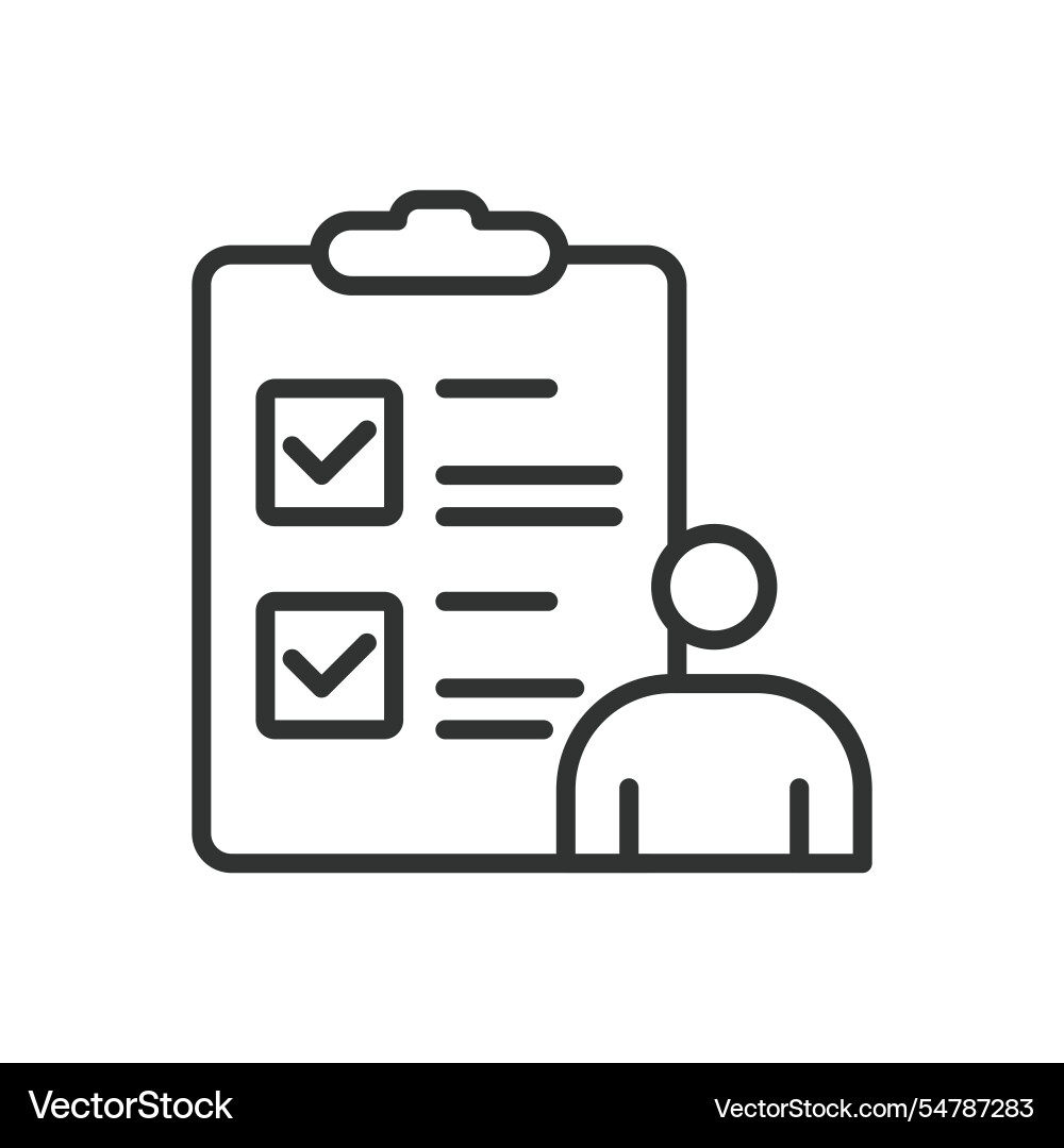 Tasks done icon in line design vector image
