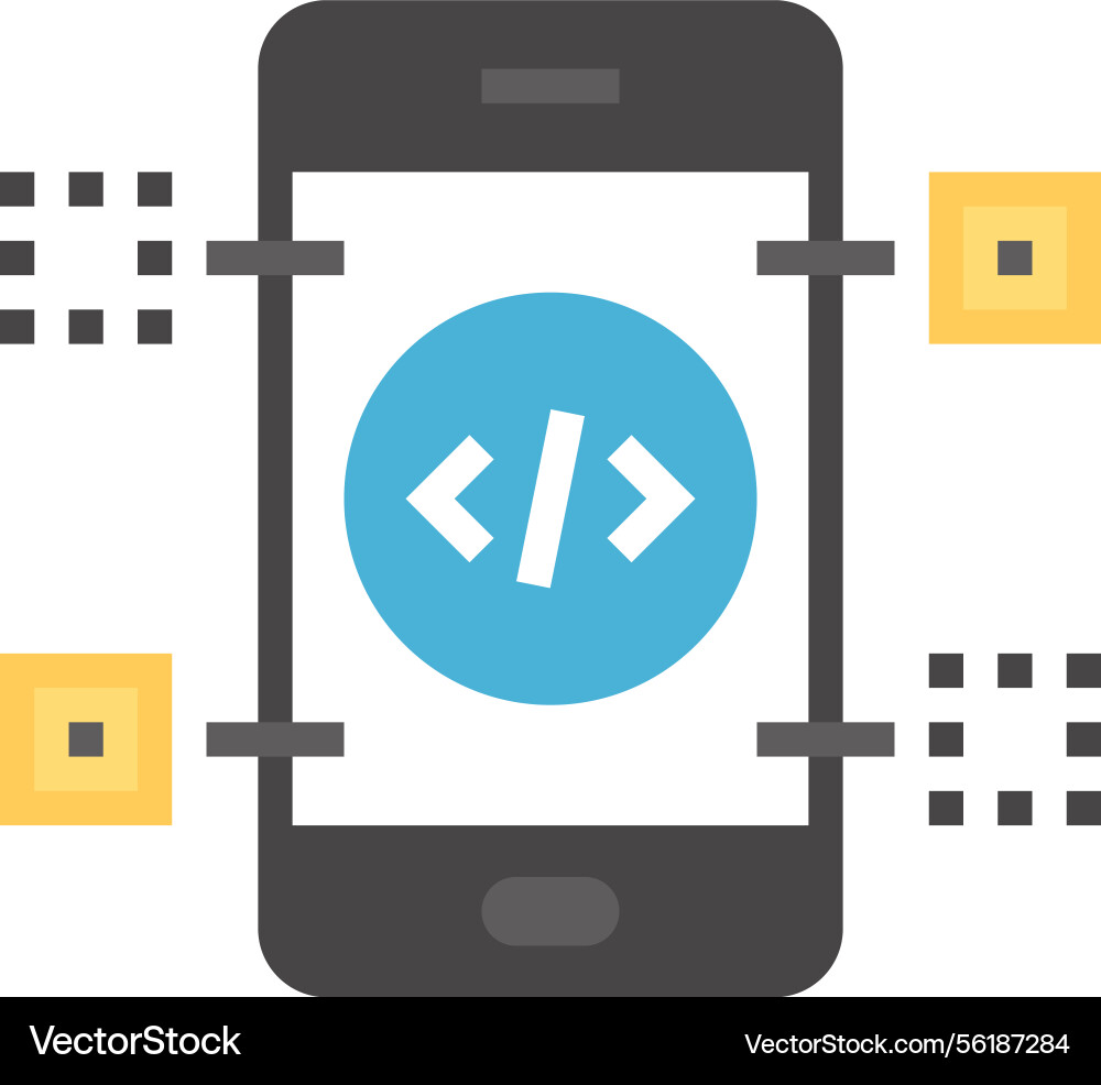 Api interface flat web icon Api interface flat web icon vector image