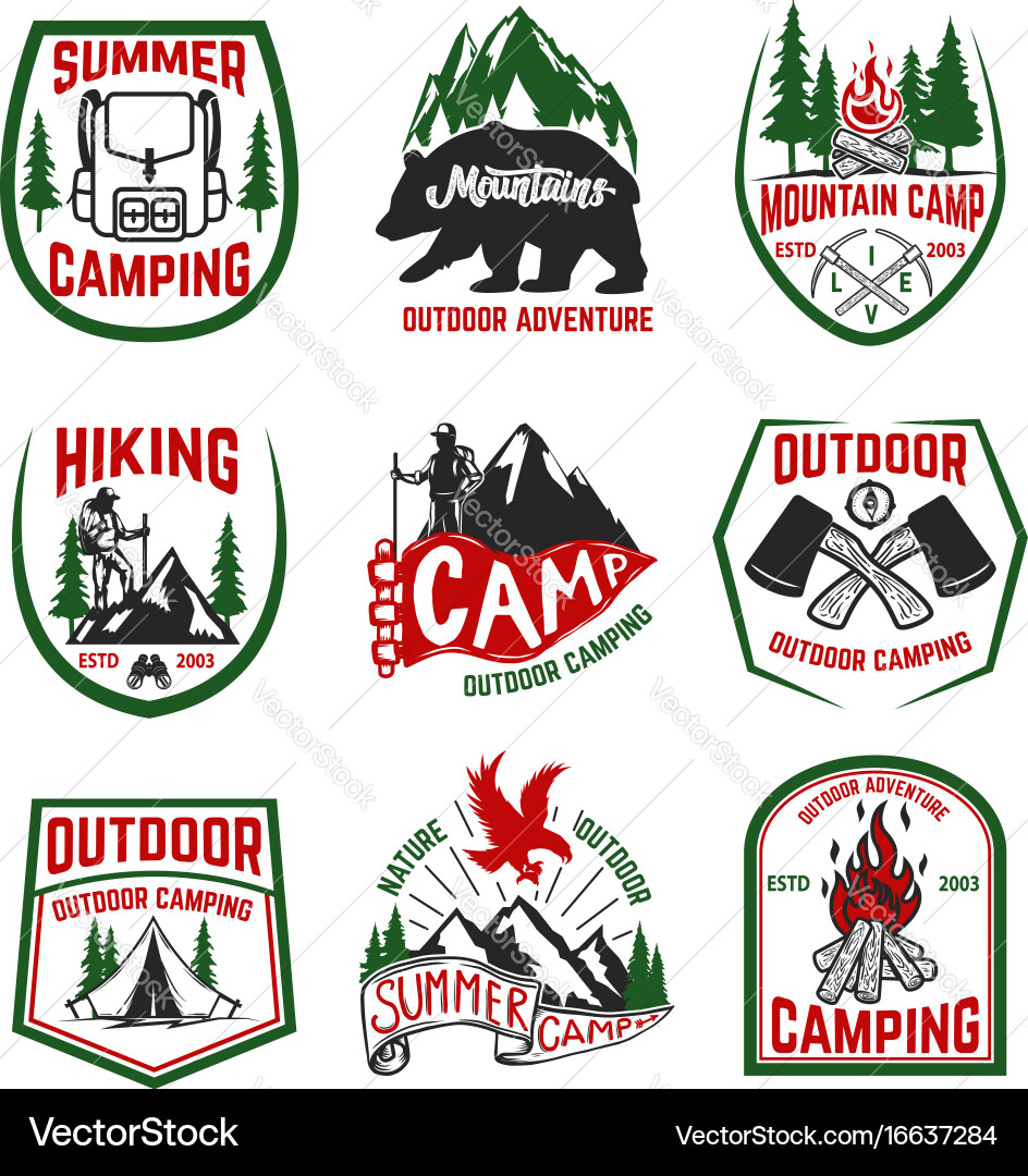 Camping & Outdoor Emblems Vector Image