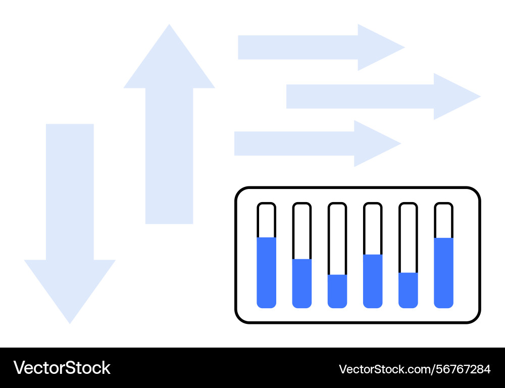 Data flow representation with bar chart Data flow representation with bar chart Vector Image