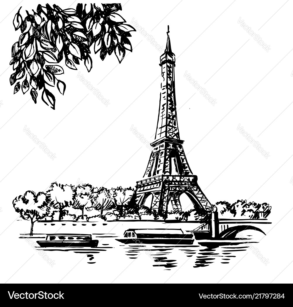 Eiffel Tower Sketch vector image
