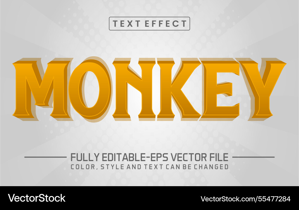 Monkey text editable style effect Monkey text editable style effect vector image