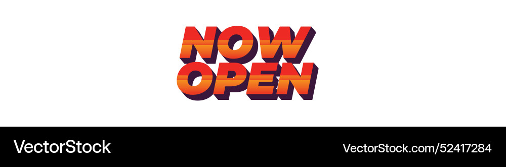 Now open text effect in 3d style with good colors Now open text effect in 3d style with good colors Vector Image