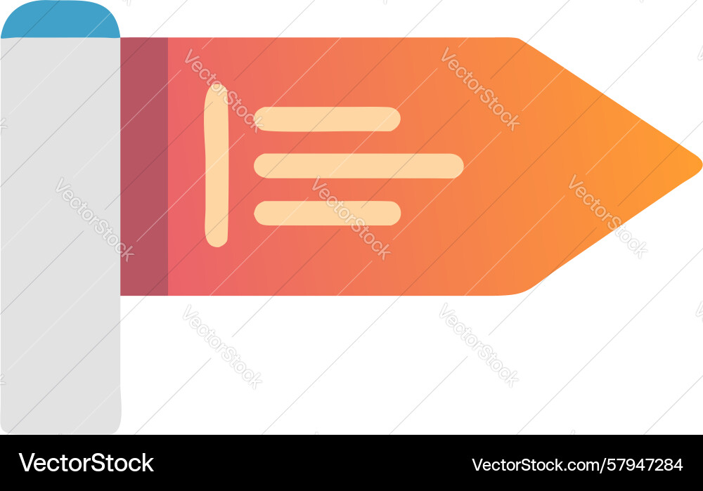 Orange Stripe Arrow Pointer Vector Image