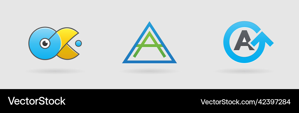 Schreiben Sie ein Logo-Symbol-Set Vorlage Designelemente Schreiben Sie ein Logo-Symbol-Set Vorlage Designelemente vektorbild