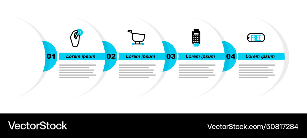 Set line price tag with text free pos terminal Set line price tag with text free pos terminal vector image