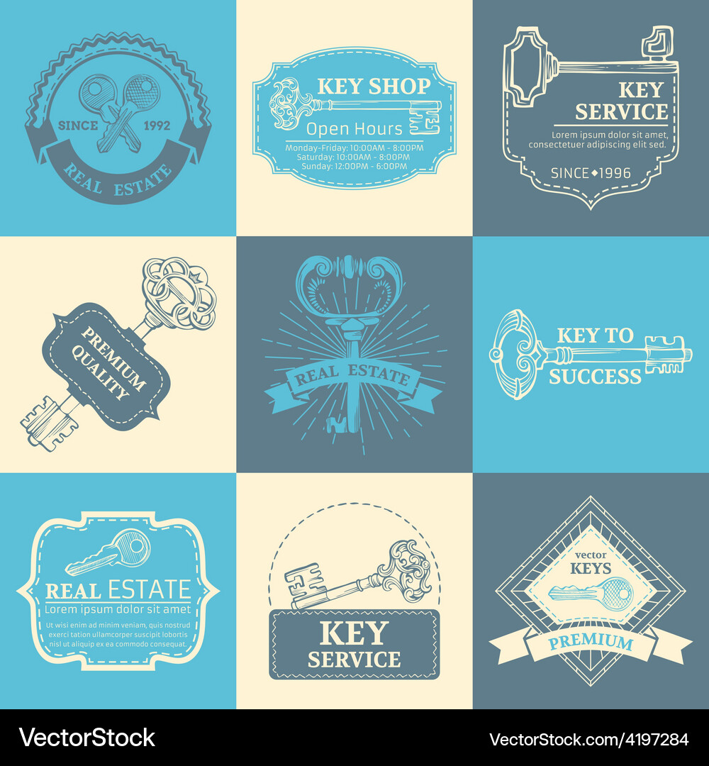 Set of keys design elements Vector Image