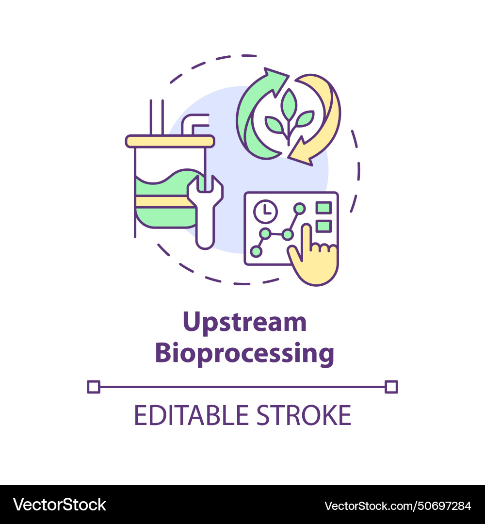 Upstream bioprocessing multi color concept icon vector image