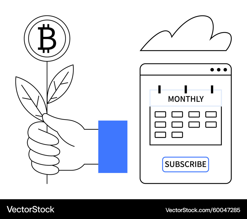 Bitcoin Growth & Subscription – Royalty-Free Vector | VectorStock