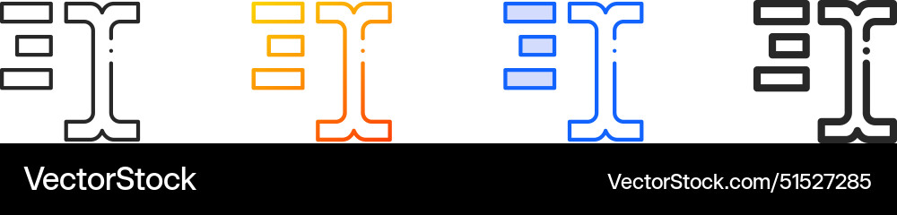 Cursor iconthin linear gradient blue stroke Vector Image