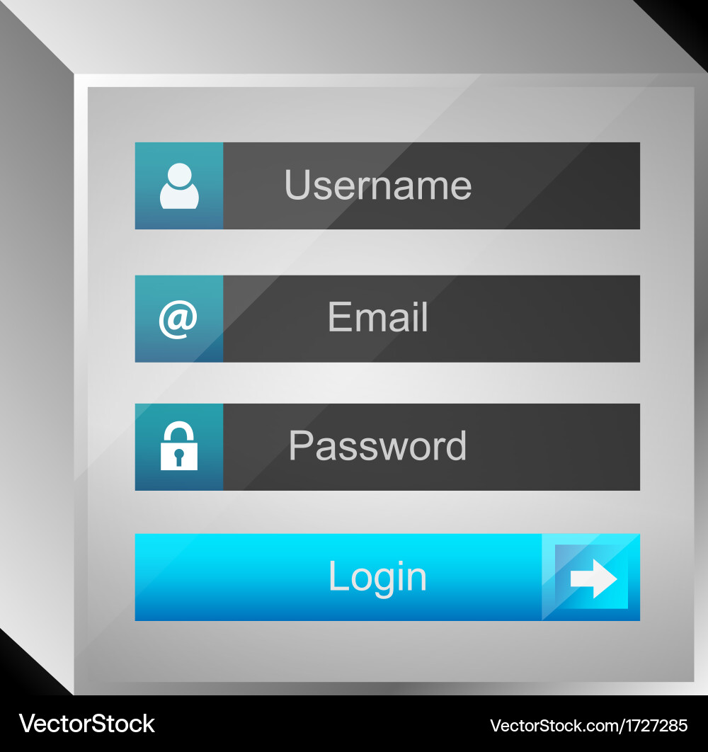 Login interface username and password vector image
