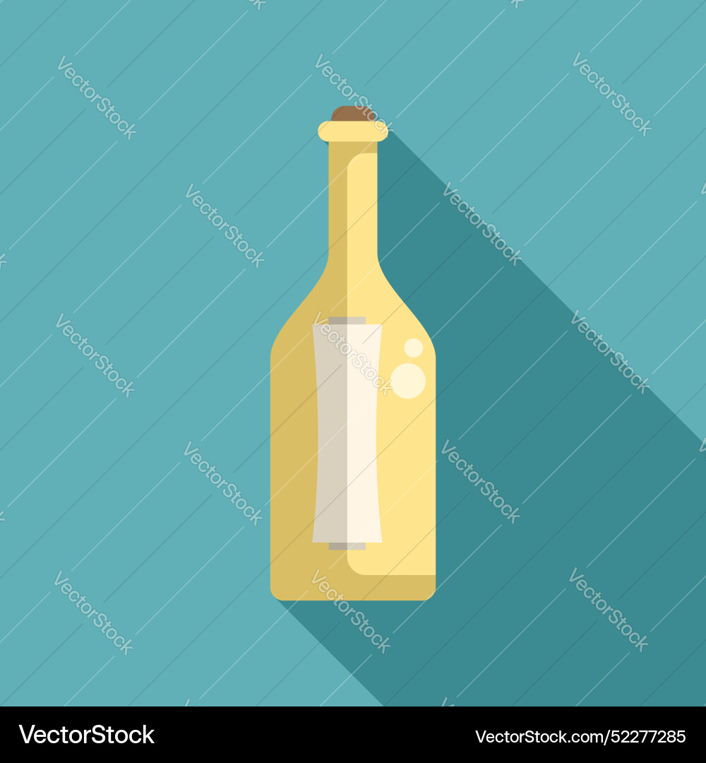 Message in a bottle floating on water with long Message in a bottle floating on water with long vector image