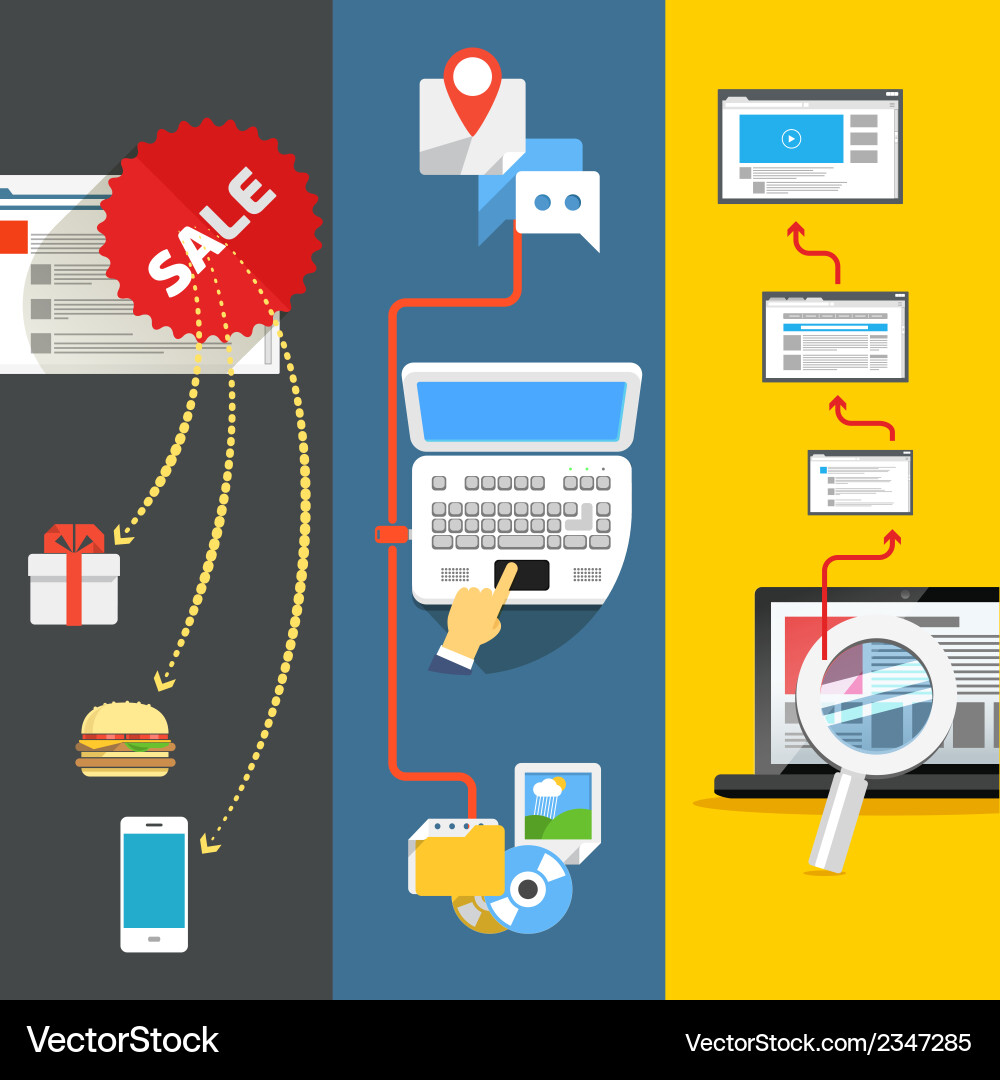 Modern web activities abstract scheme vector image