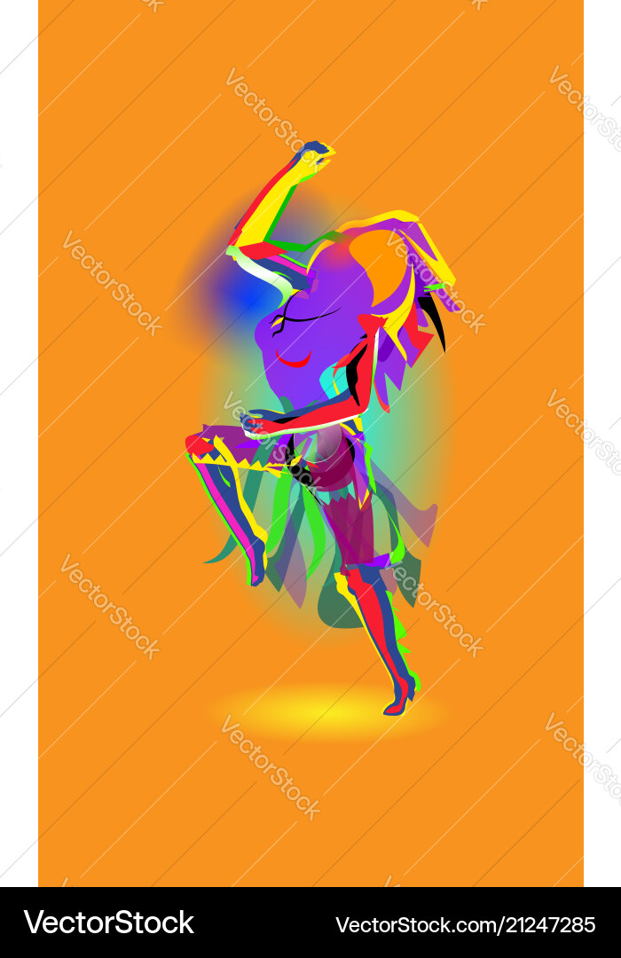 Multicolored abstraction with a dancing girl Multicolored abstraction with a dancing girl vector image