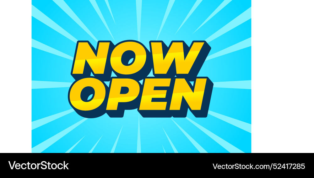 Now open text effect in 3d style with good colors Vector Image