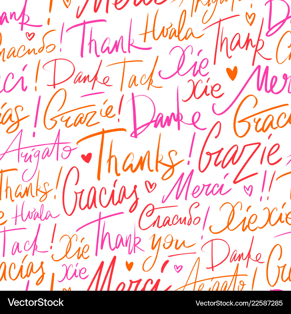 Pattern of thank you in different languages vector image