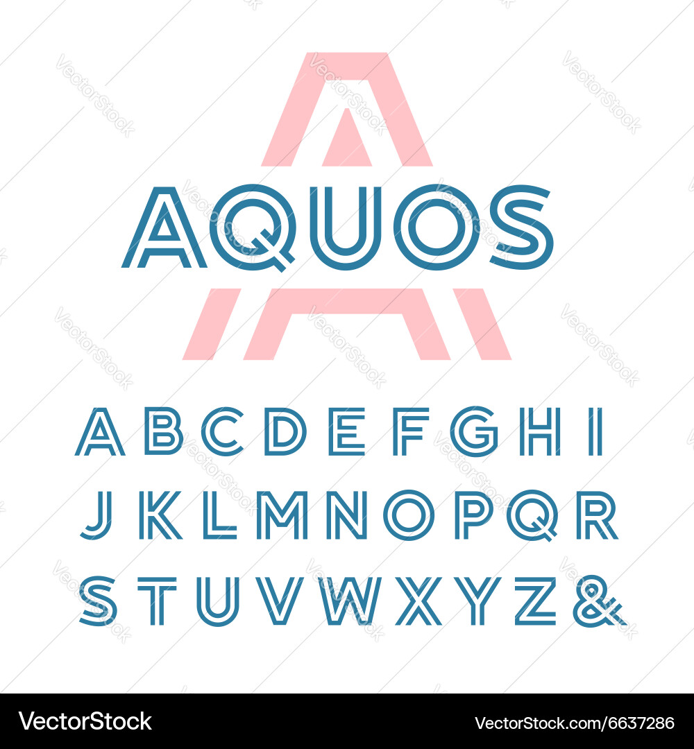 Clean Linear Font Alphabet vector image