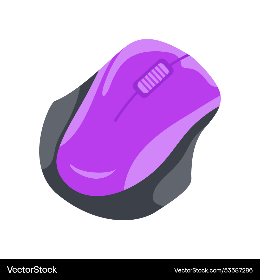 Computer mouse in flat design wireless input vector image