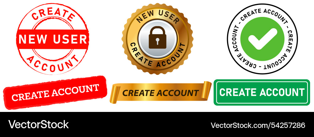 Create account personal private user new internet vector image