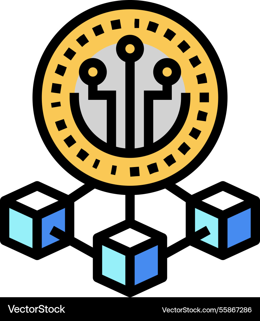 Crypto token decentralized application color icon vector image