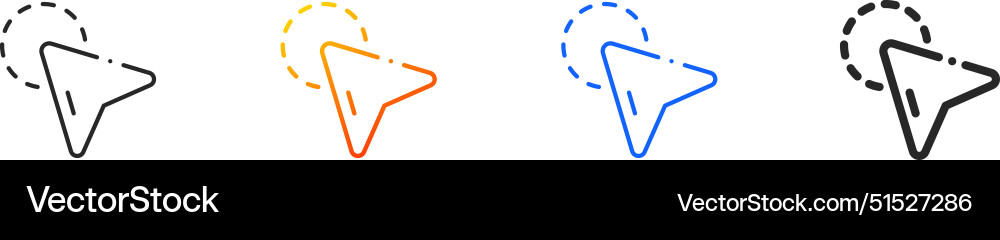 Cursor iconthin linear gradient blue stroke Vector Image