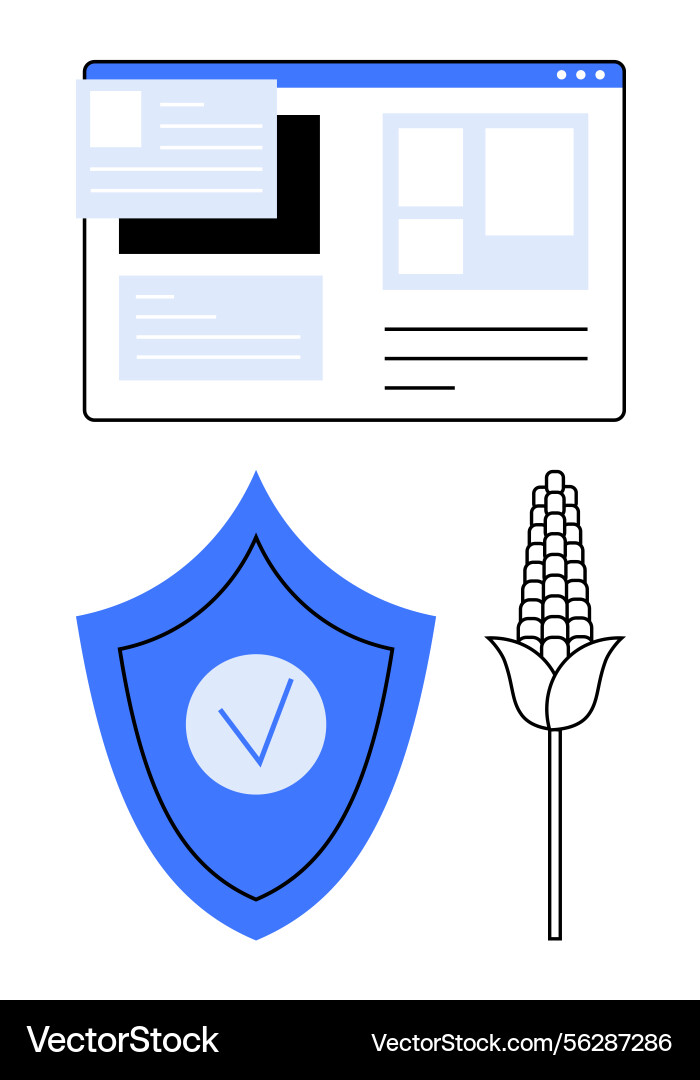 Digital interface with secure certification icon Digital interface with secure certification icon Vector Image