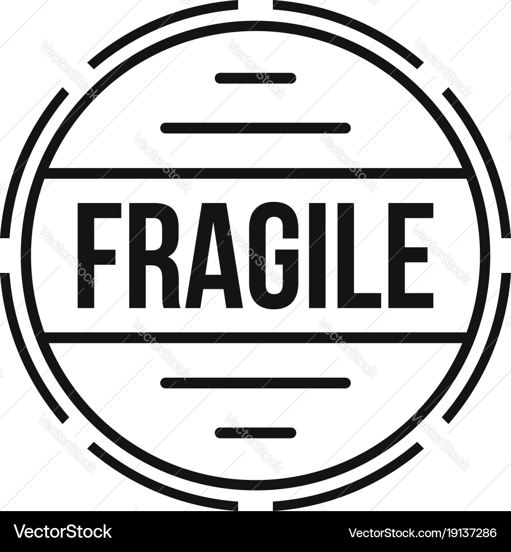 Fragile logo simple style Vector Image