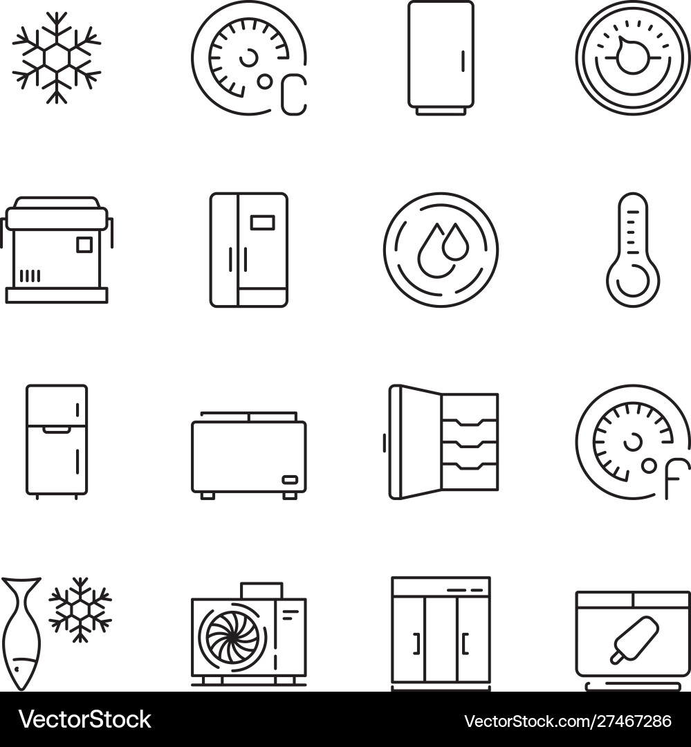 Fridges & Freezers Icon Set Vector Image