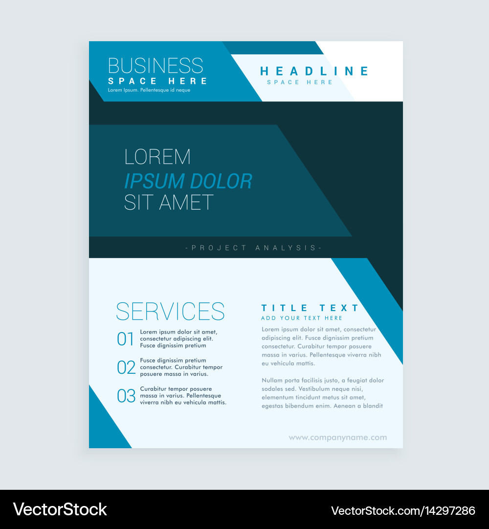 Geometric Brochure Template - Blue vector image