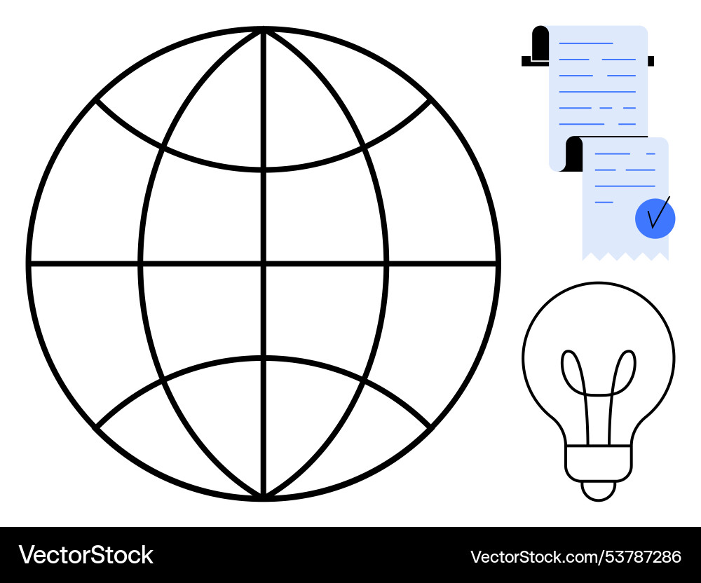 Global connectivity with documentation and ideas Vector Image