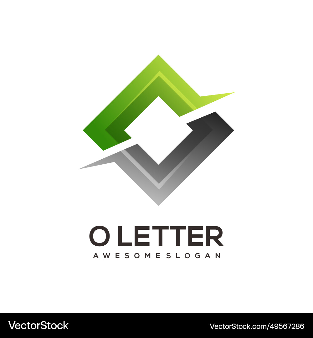 Letter o logo colorful gradient vector image