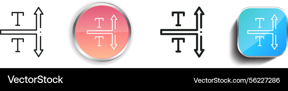 Line spacing icon thin linear regular and button vector image