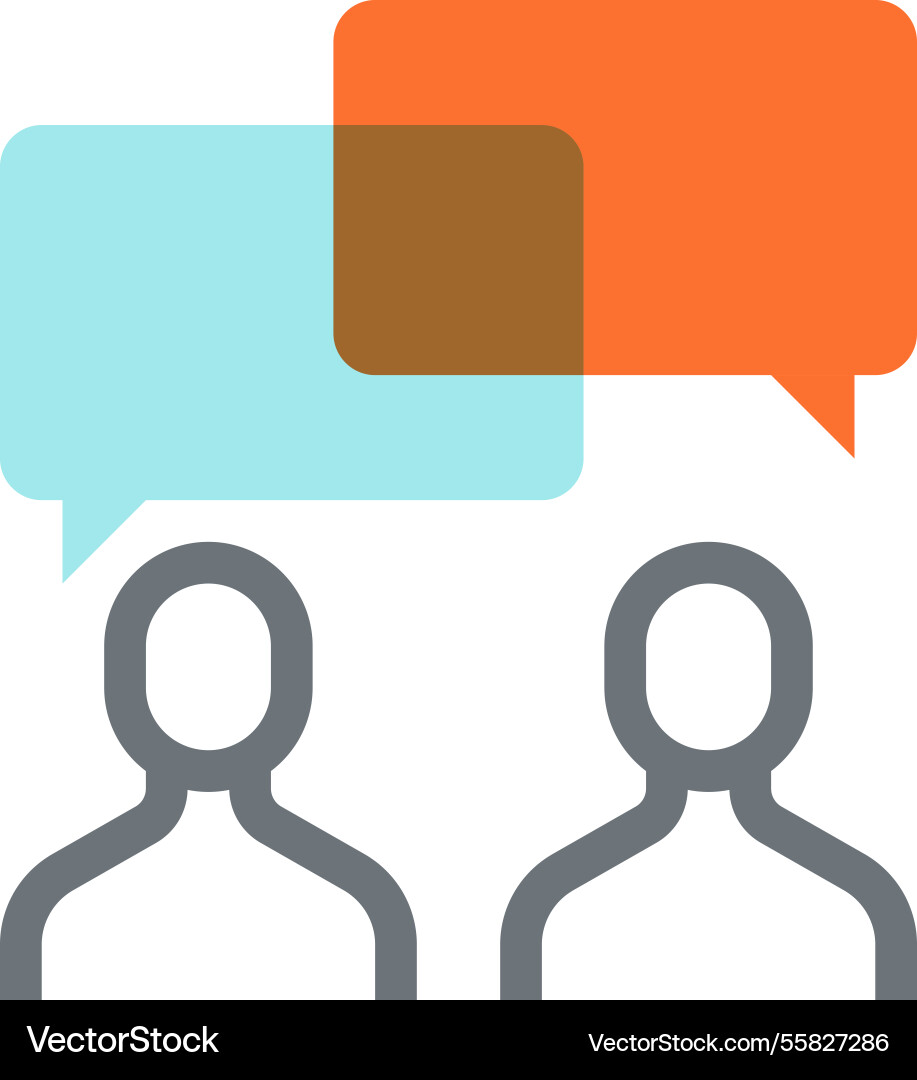 Message bubble flat line web icon concept vector image
