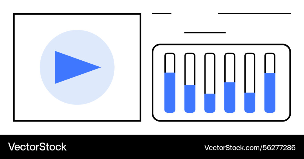 Video playback with equalizer display and audio Video playback with equalizer display and audio Vector Image