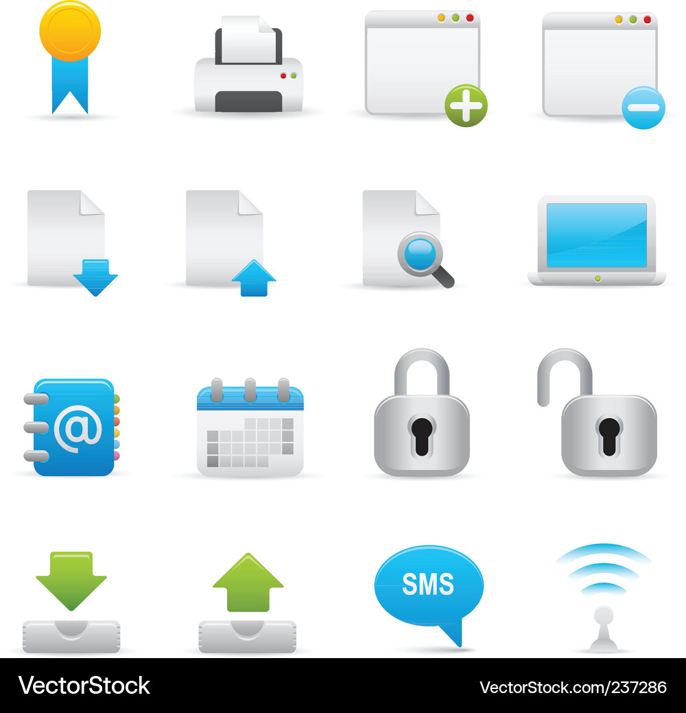 Wireless Network Icons Vector Image