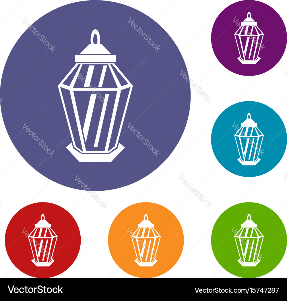 Arabic lantern icons set Vector Image