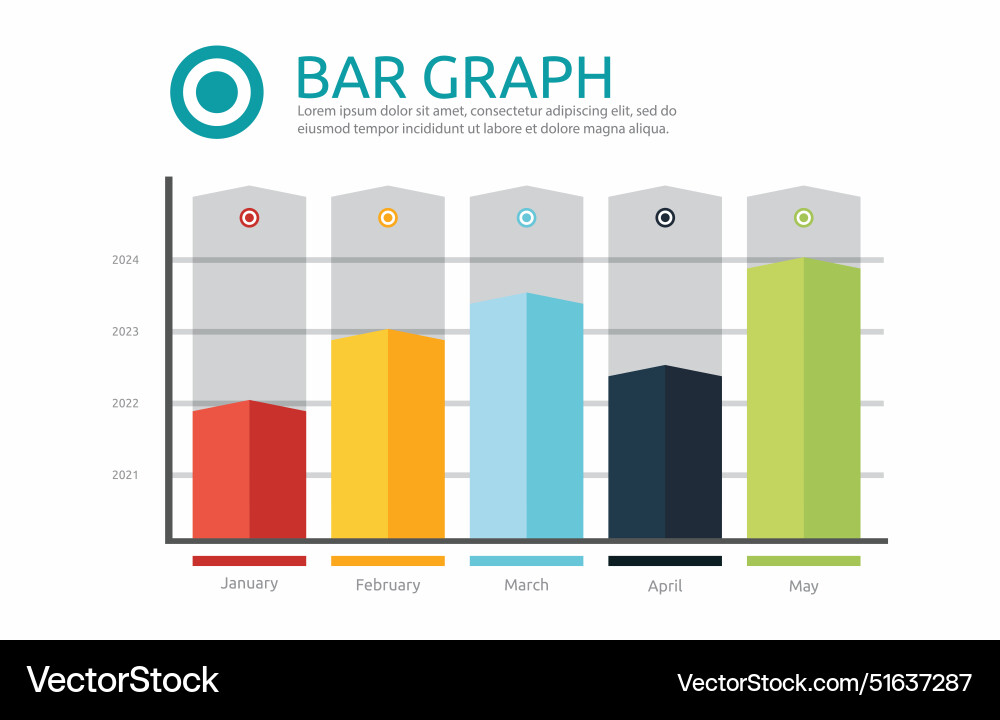 Flat design of bar graph chart diagram vector image