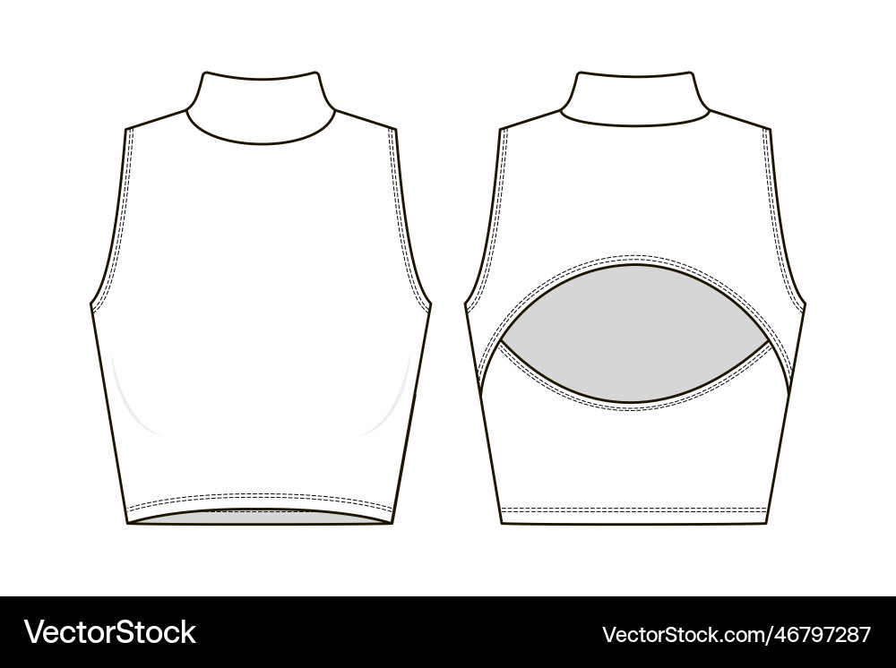 Jersey cut out crop top vector image