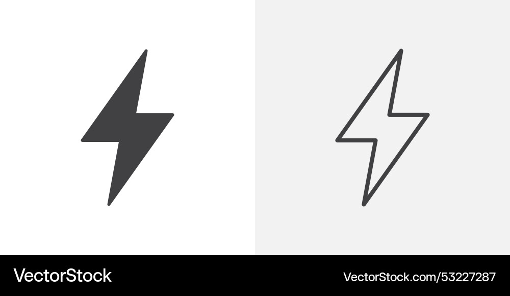 Lightning icon flat and simple set design vector image