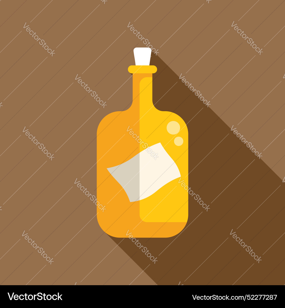 Message in a bottle floating on water with long Message in a bottle floating on water with long vector image