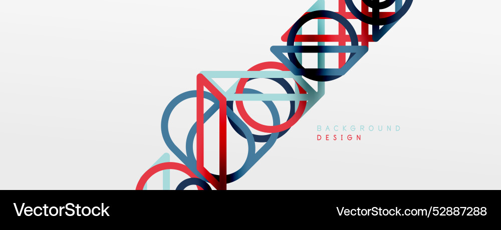 Abstract background - colorful circle lines vector image