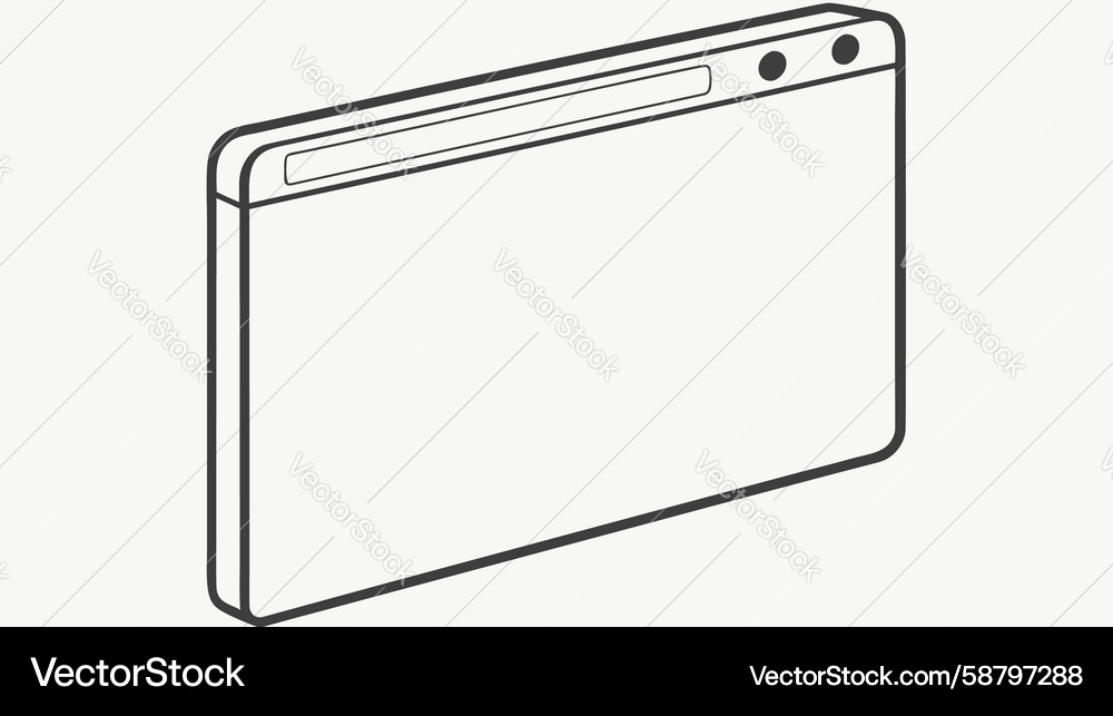 Blank rectangular screen digital display element Vector Image