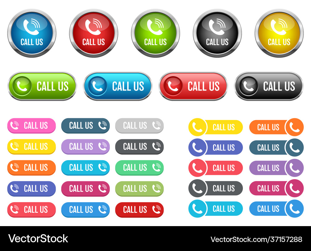 Call us button design isolated on white background Vector Image
