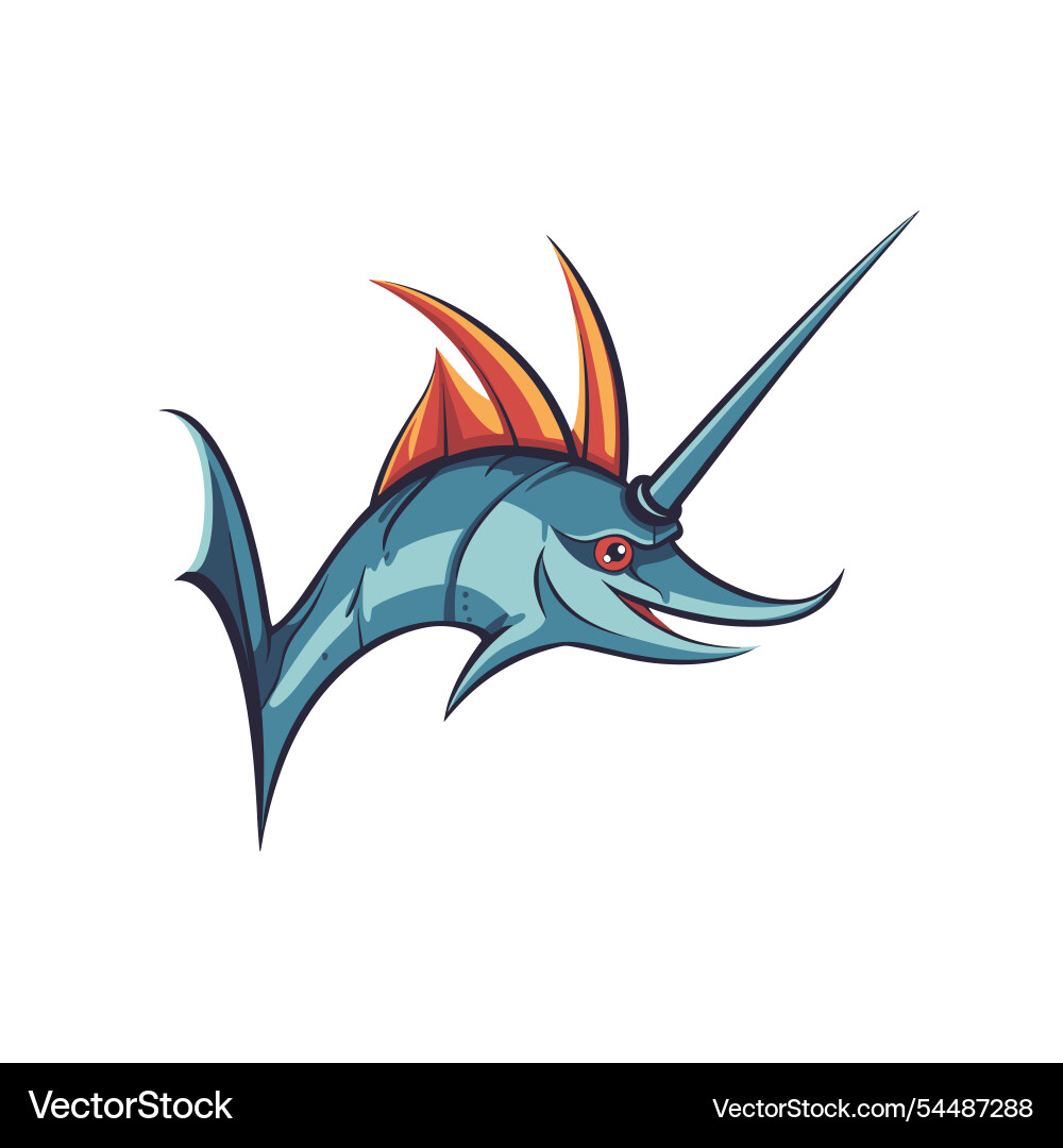 Colorful marlin fish showcasing dynamic motion Colorful marlin fish showcasing dynamic motion vector image